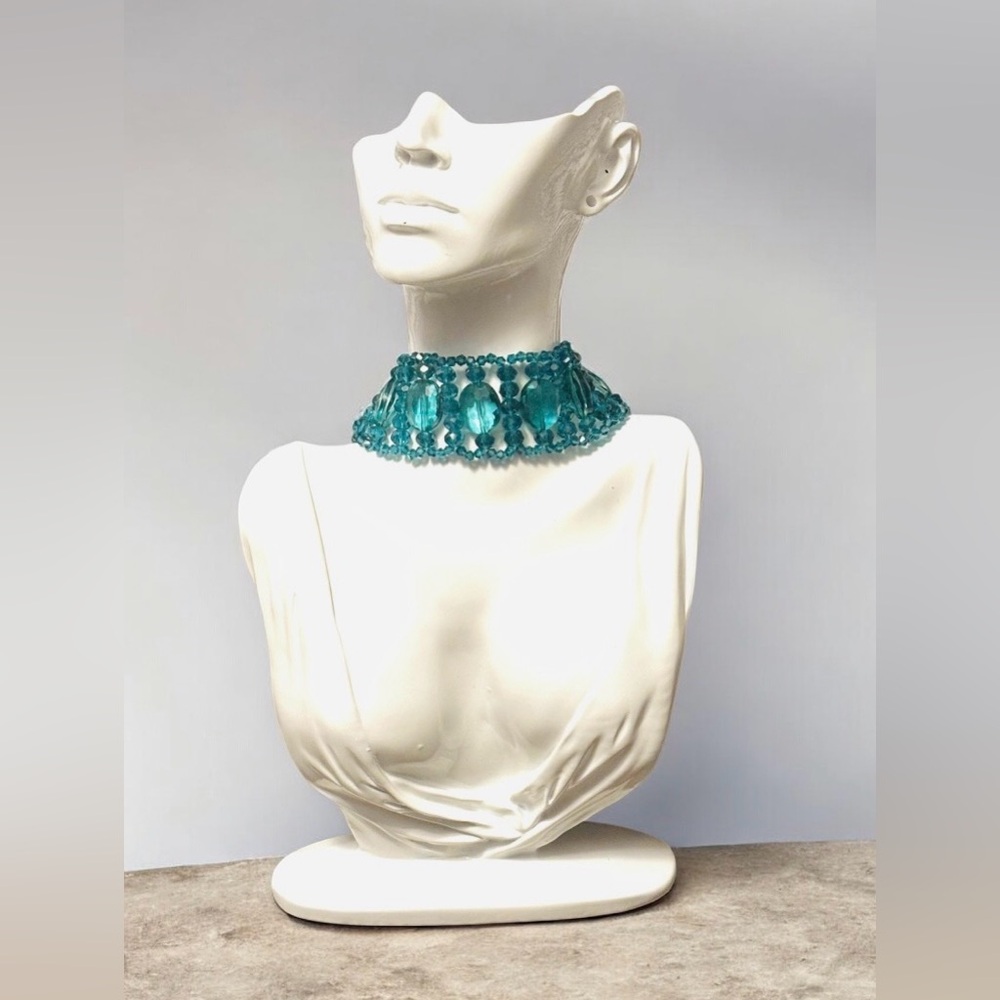 Sassy Jones Blue Beaded Malia Choker - Turks Necklace
